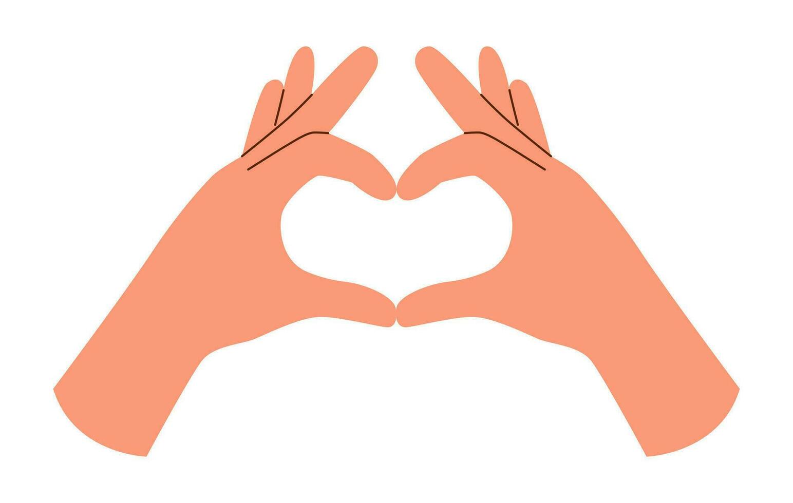 Hands in the shape of heart vector