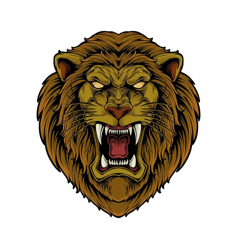 Lion Head Illustration Vector