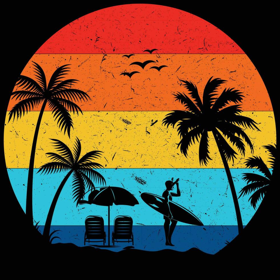 diseño de vector de camiseta de verano