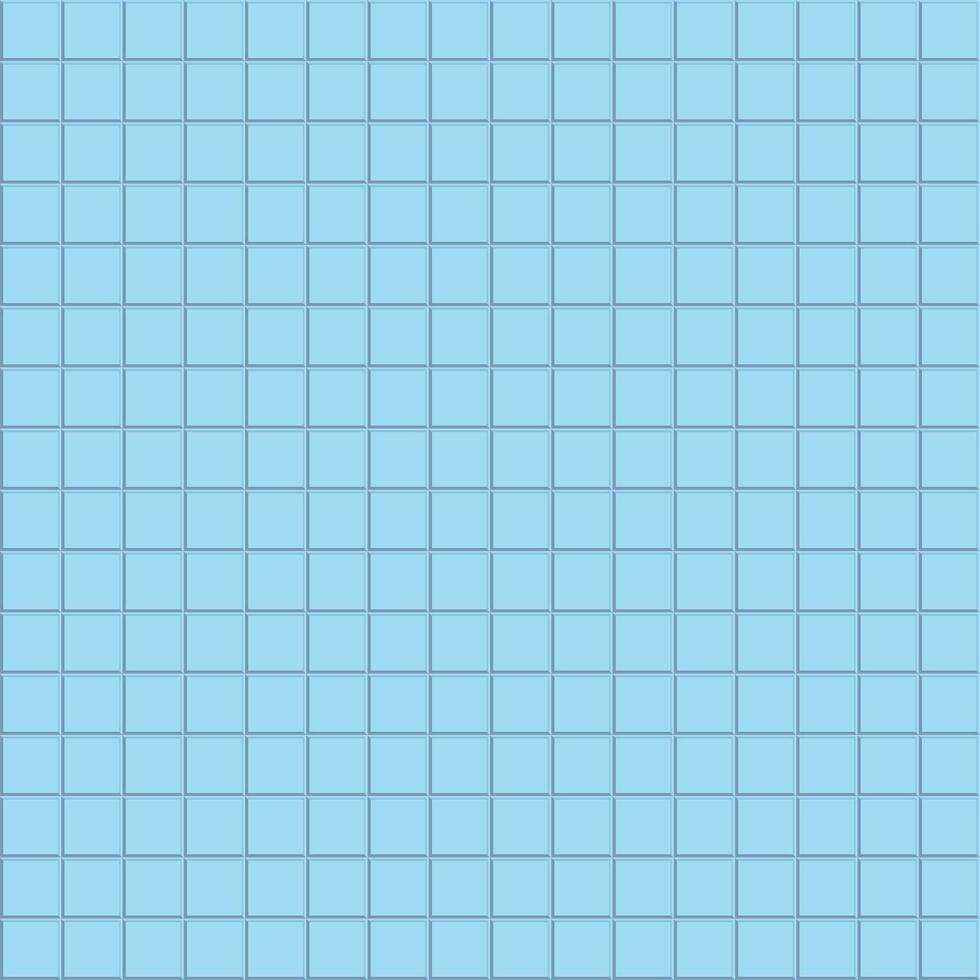 Blue bathroom tile wall and floor in bathroom or swimming pool.Ceramic wall surface background.Interior room with square mosaic.Empty toilet.Seamless wallpaper.Realistic vector illustration.