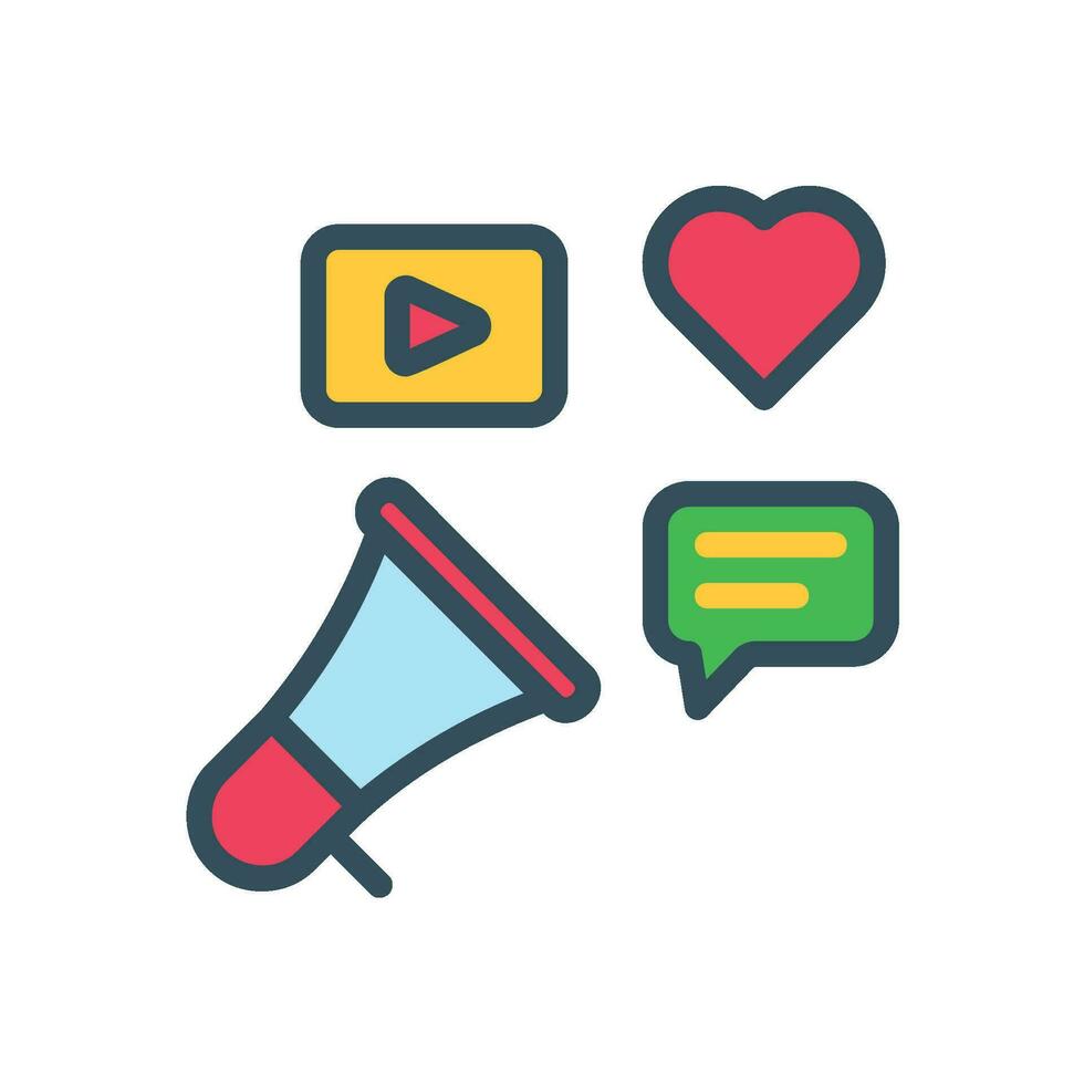Social media marketing icon with megaphone vector