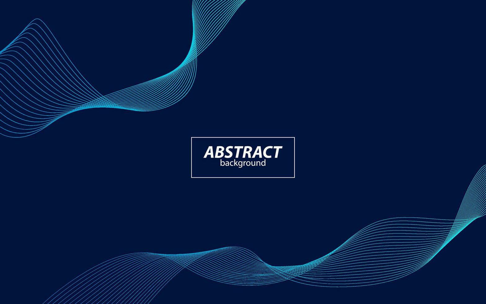 Abstract dark blue banner template. Vector minimal wavy line background with text for social media cover, Eps 10.