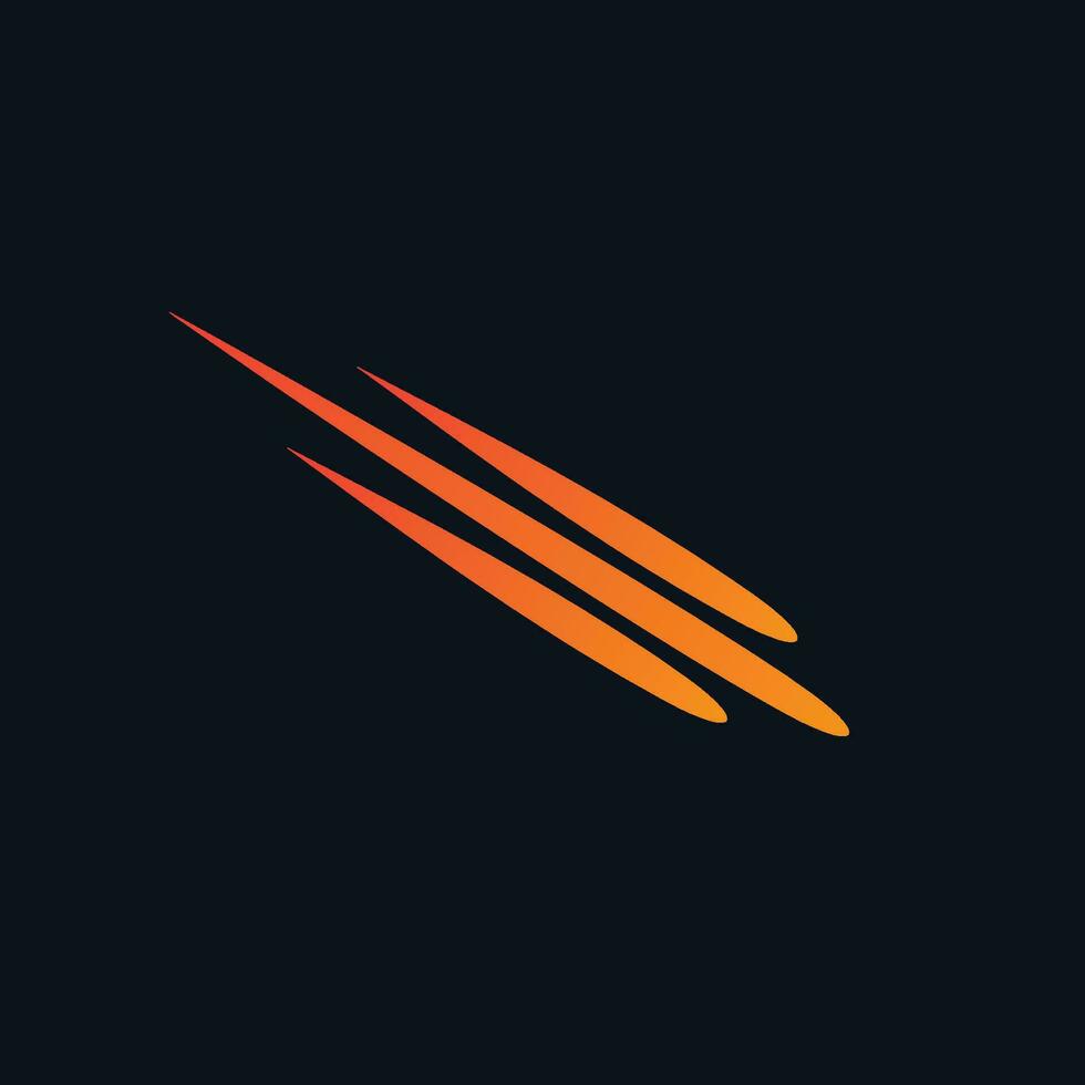 Symbol of three falling meteors with a tail of fire. Can be used as your brand logo vector