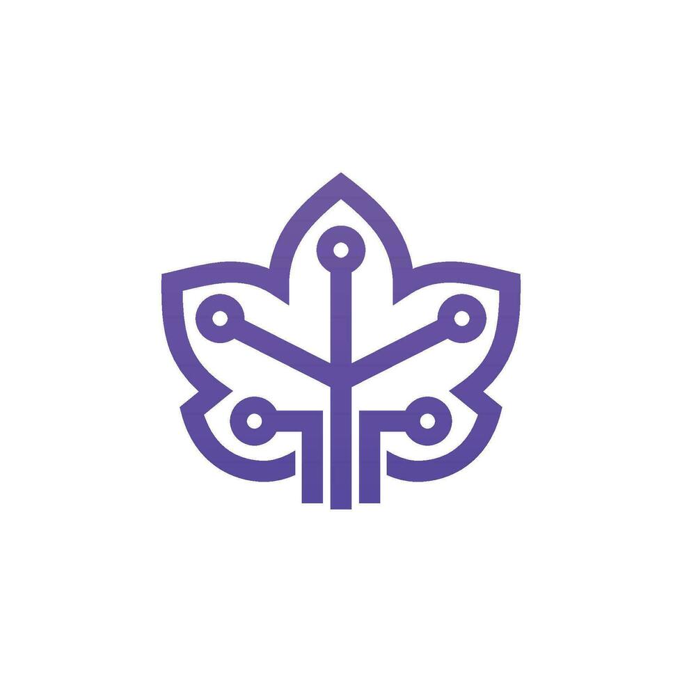 Leaf logo combined with technology. Ready to use for your business. vector