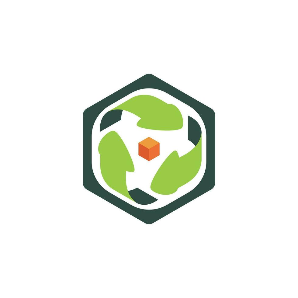 Modern and unique recycling cube logo. Ready to use your brand. vector