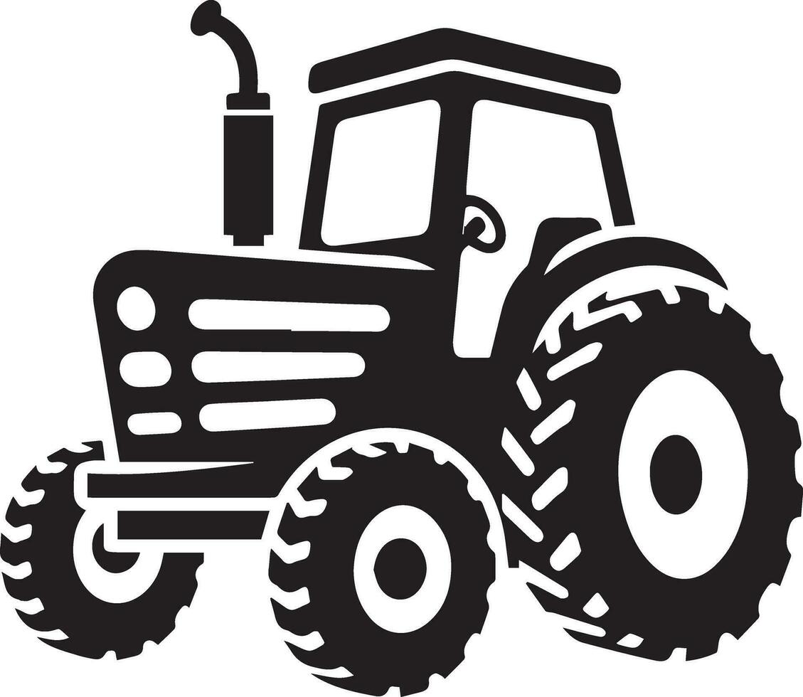 Tractor Icon vector Illustration, Tractor vector silhouette, New Model Tractor icon isolated white background