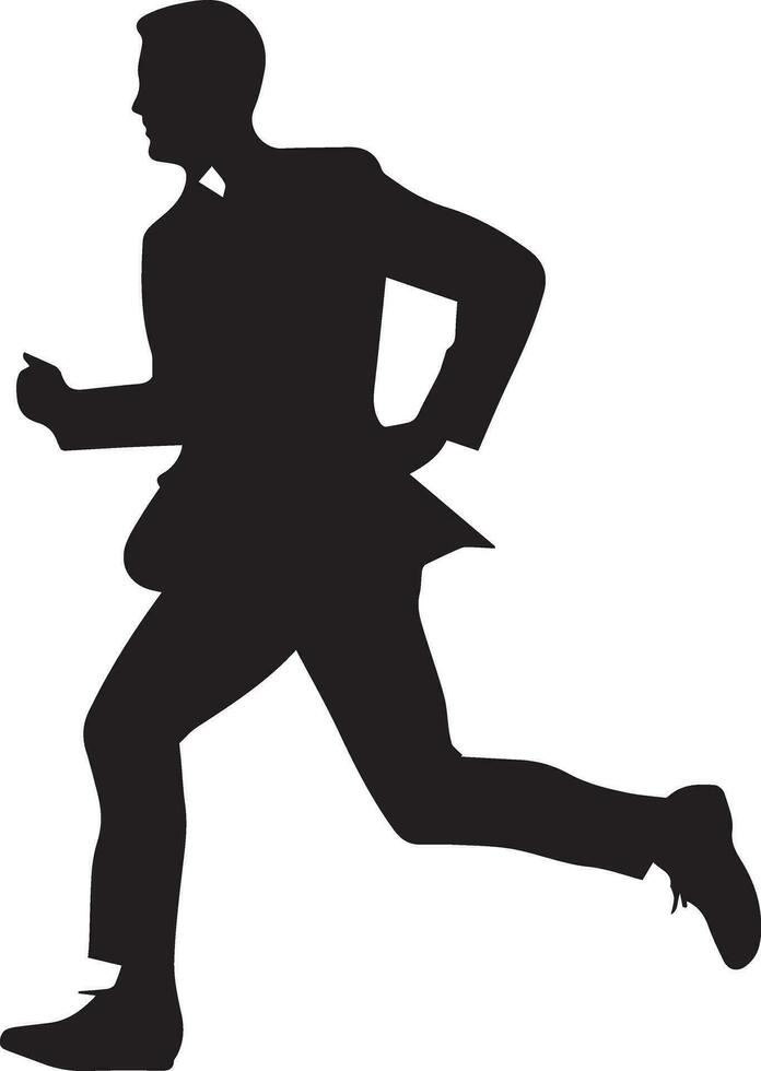 Business man run vector silhouette 14