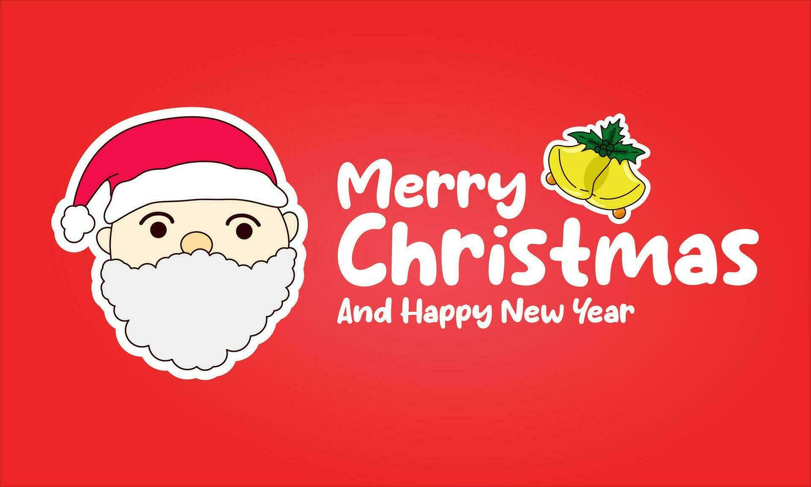 Simple Merry christmas background with cute santa claus illustration vector