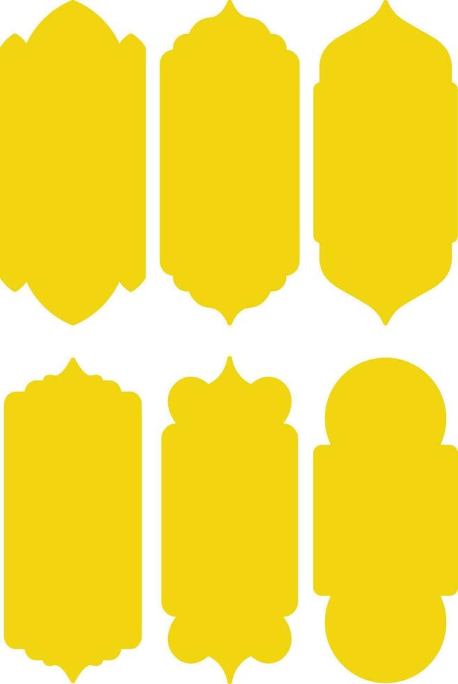 Golden Geometry Islamic Arch Frame Sets vector