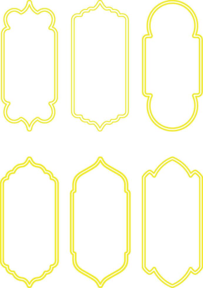 Golden Geometry Islamic Arch Frame Sets vector