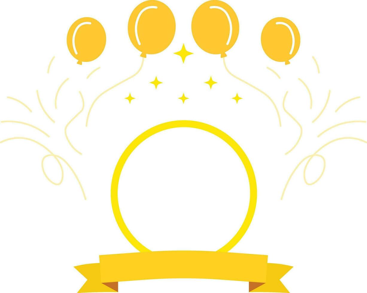 Circle Frame With Ribbon and Balloon for Celebration vector