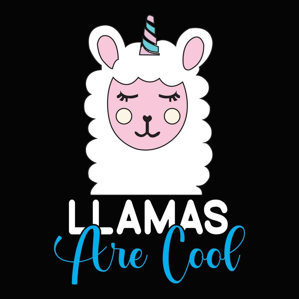 Stylish , fashionable  and awesome llama typography art and illustrator vector