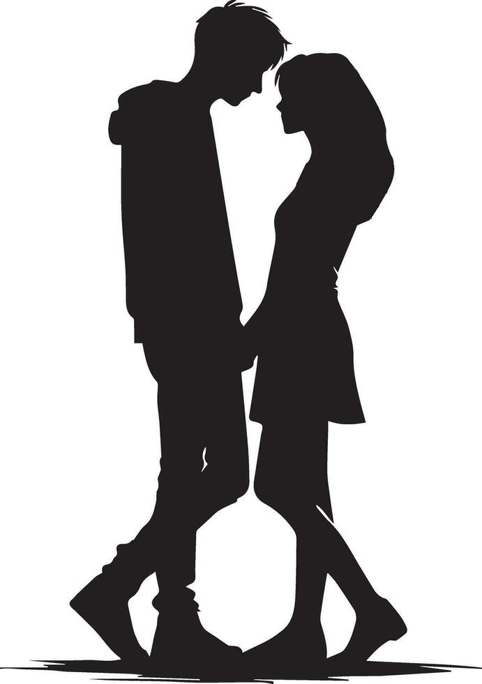 Romantic couple vector silhouette