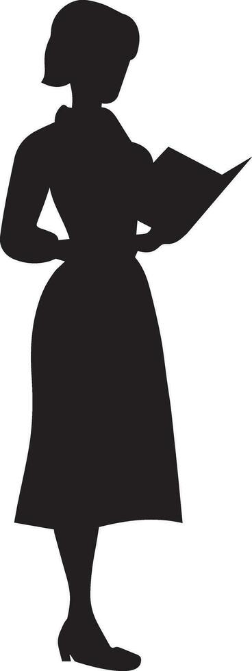 Female teacher vector silhouette 8