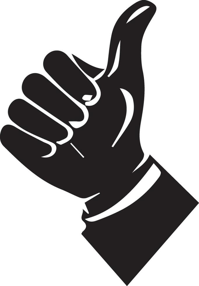 yes hand vector silhouette