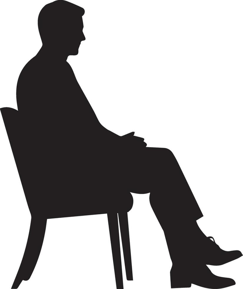 negocio hombre sentado en silla vector silueta 2