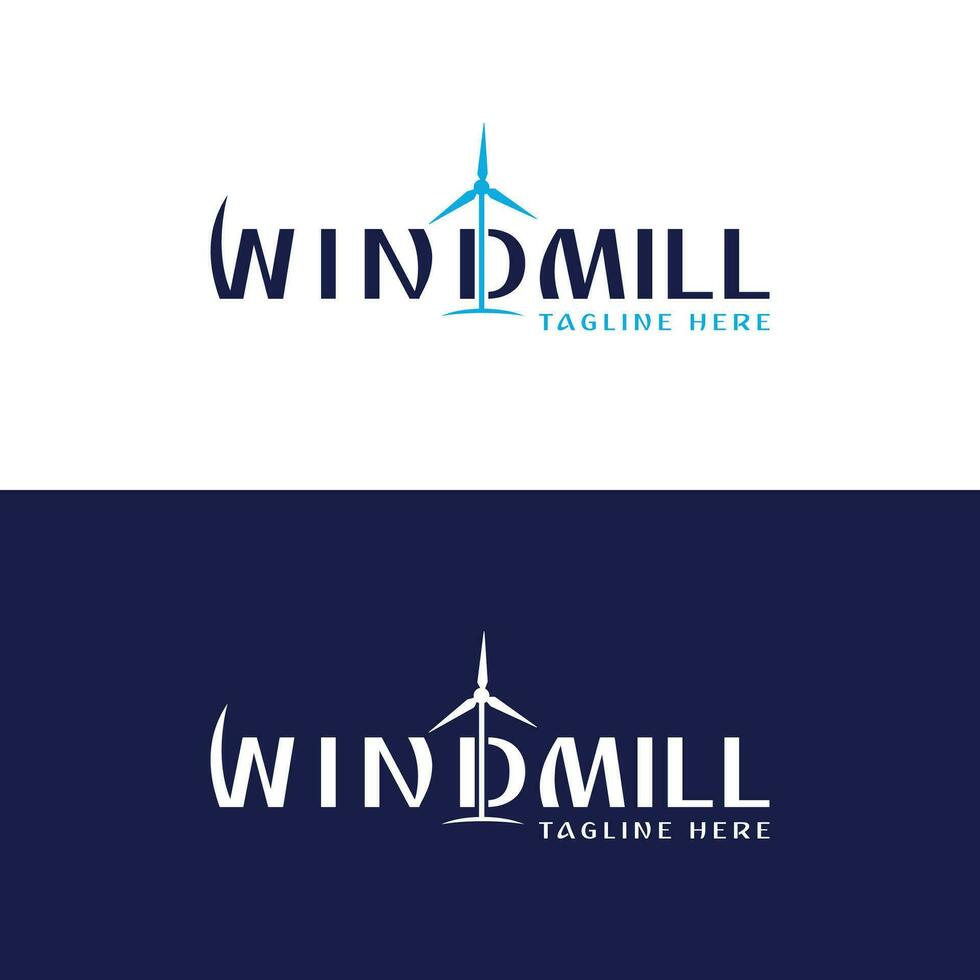 windmill wordmark creative text logo design modern concept vector