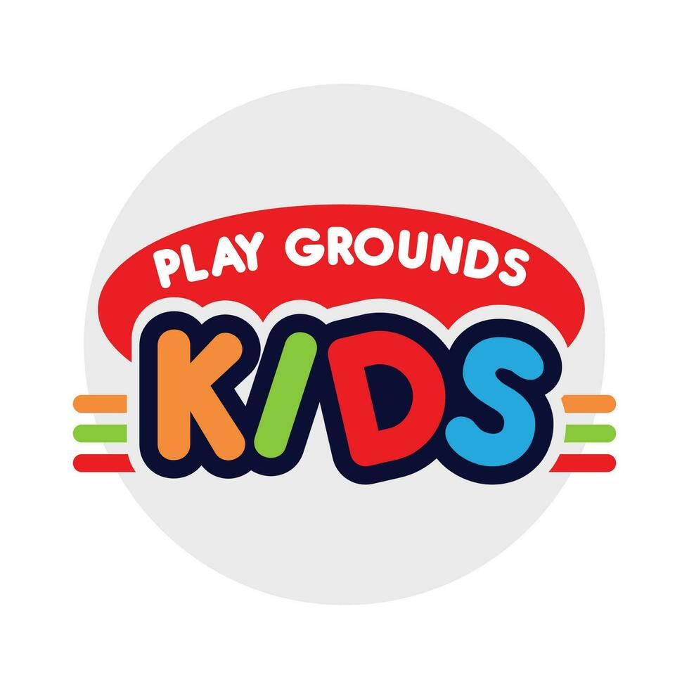 niños jugar jardines marca denominativa texto logo diseño moderno y vistoso vector