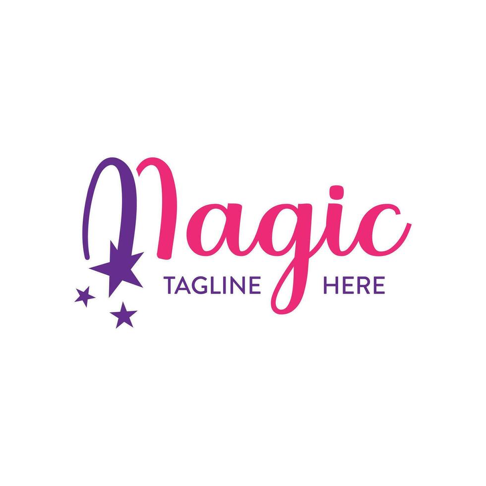 Magic Logo wordmark design text based calligraphy vector