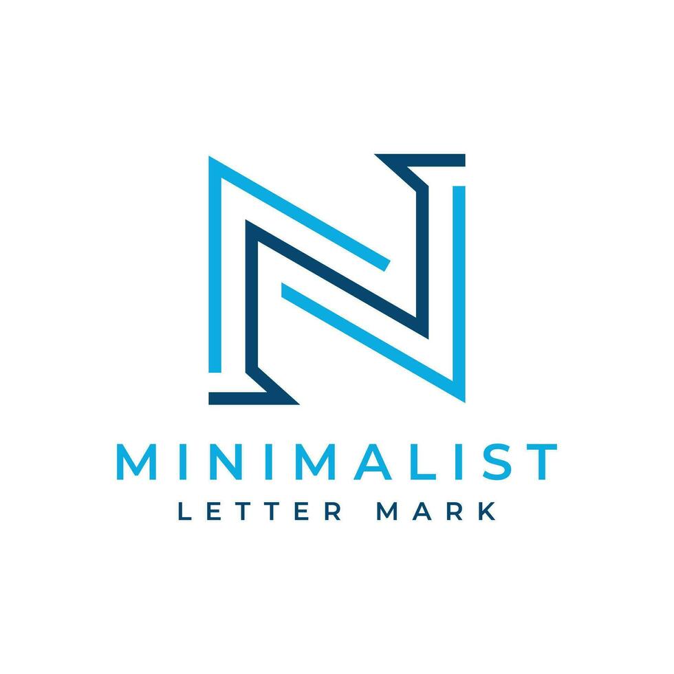 Minimalist Letter Mark N logo design Concept vector