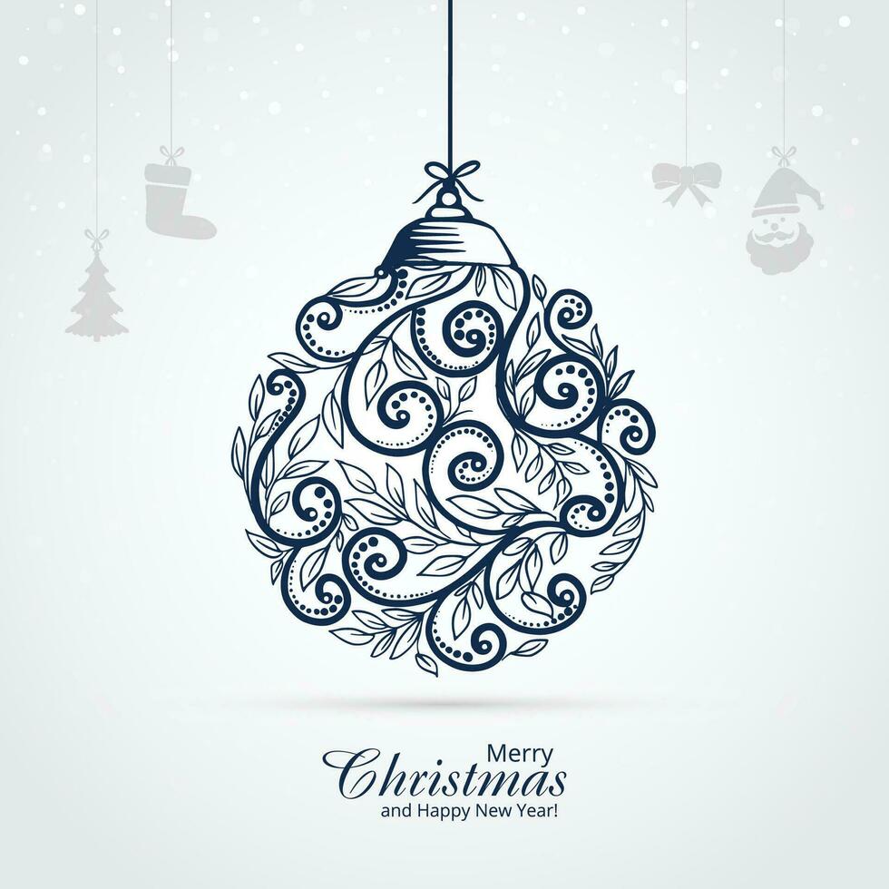 Merry christmas decorative artistic ball background vector