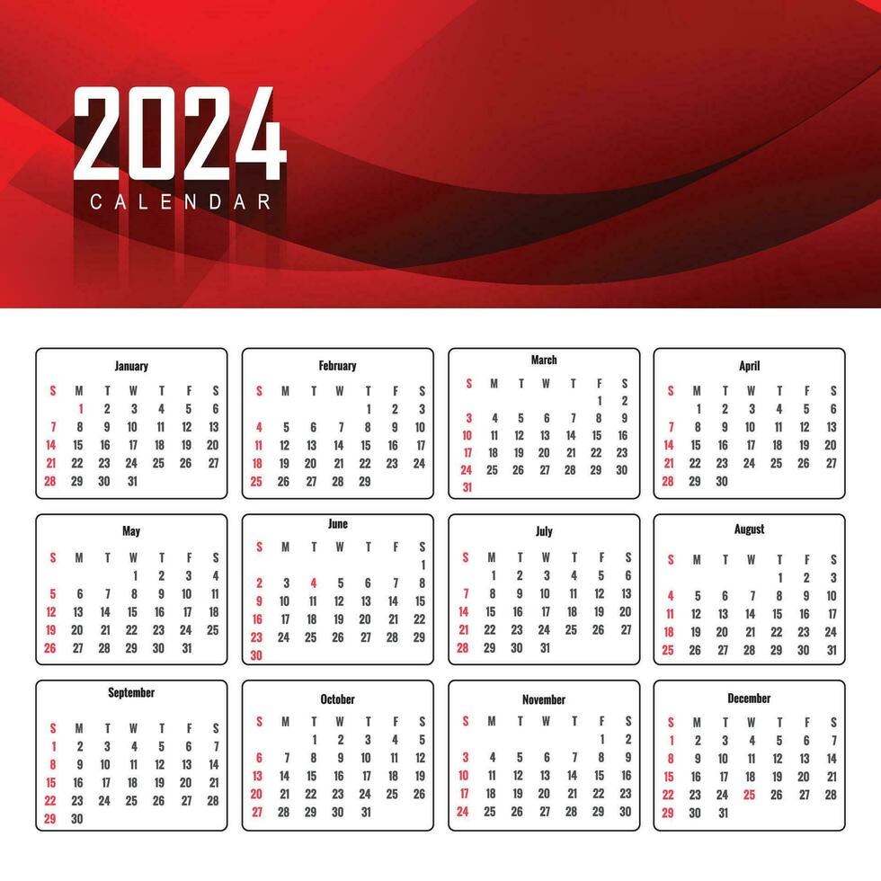 2024 new year stylish calendar background vector