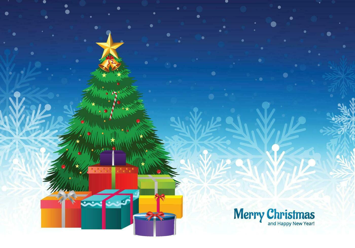 fiesta decorativo Navidad árbol saludo fiesta tarjeta antecedentes vector