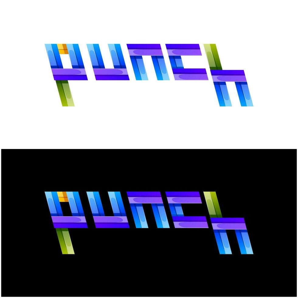 colorful  letter    punch  icon logo design vector