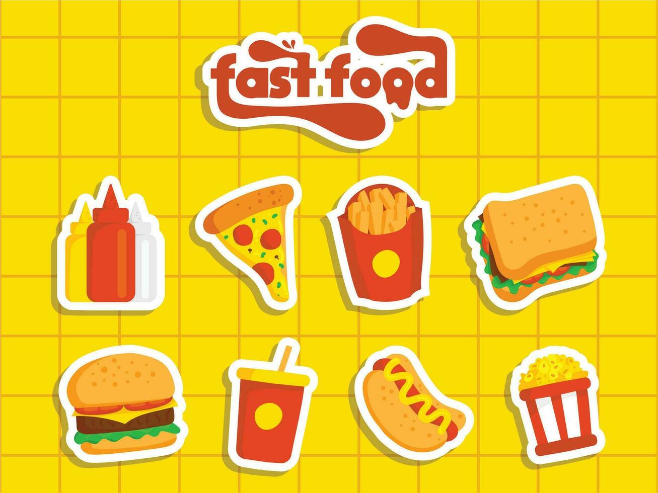 vector fast food icon collection