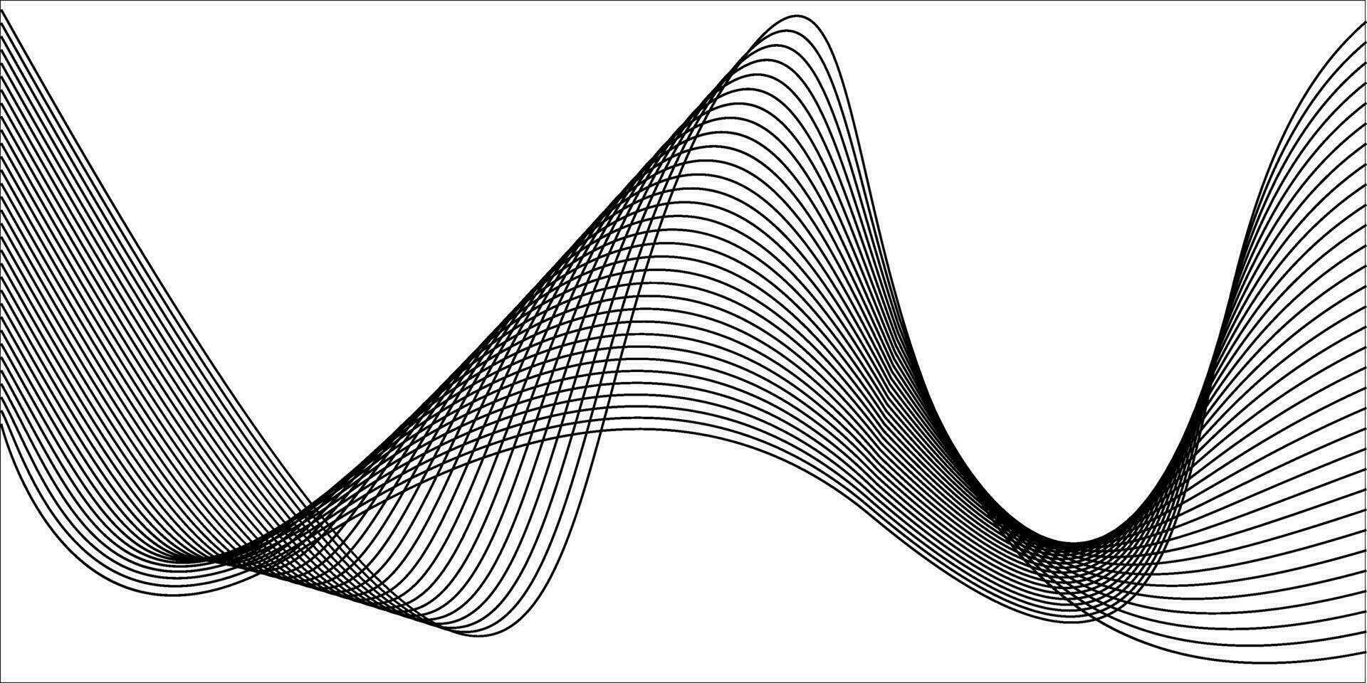 retorcido curva líneas con mezclado efectos tecnología resumen líneas en blanco antecedentes. frecuencia sonido ondas, vector