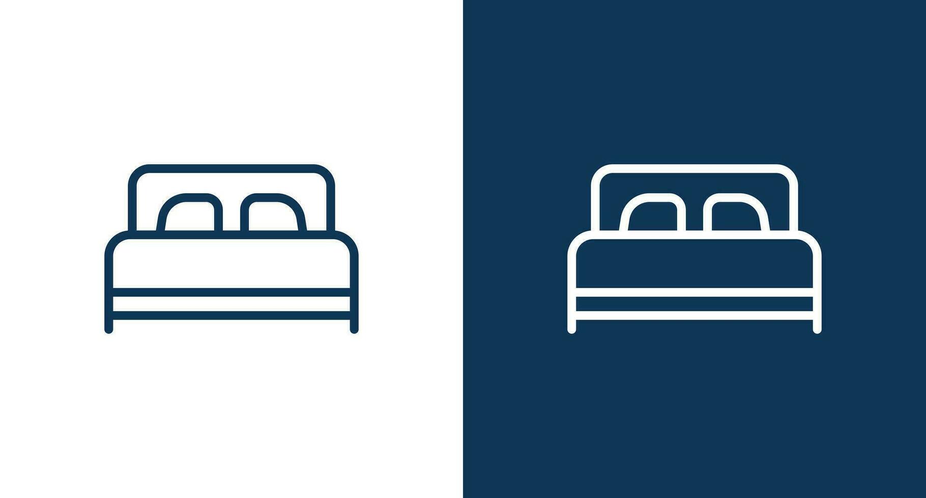 Bed outline icon for web and mobile vector
