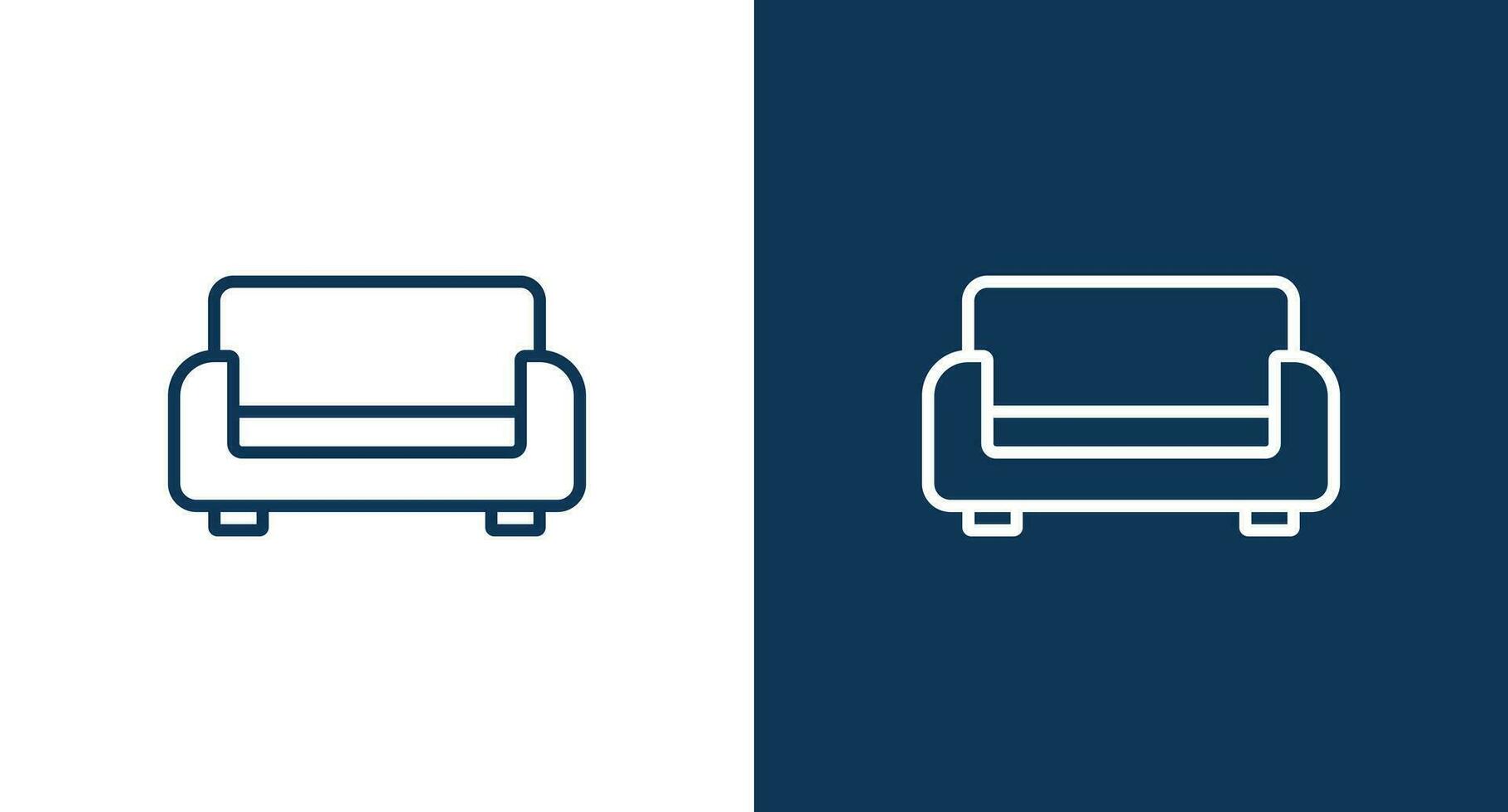 Sofa outline icon for web and mobile vector