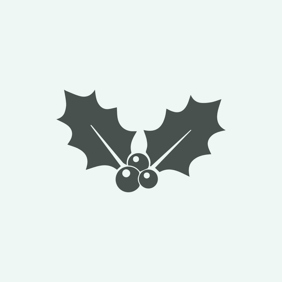 Holly berry vector icon. Christmas symbol icon.