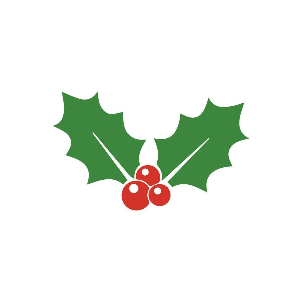 Holly berry vector icon. Christmas symbol icon.