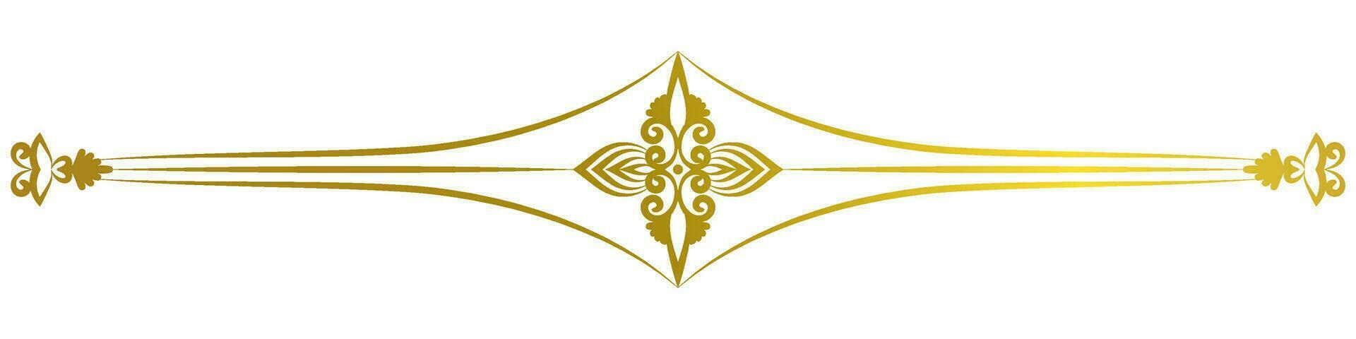 vintage lines decorative elements Golden flower border collection vector