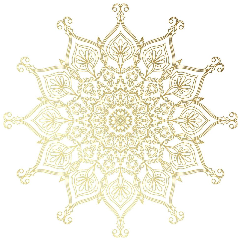 gold gradient mandala Components of a carpet pattern used to decorate book covers. vector