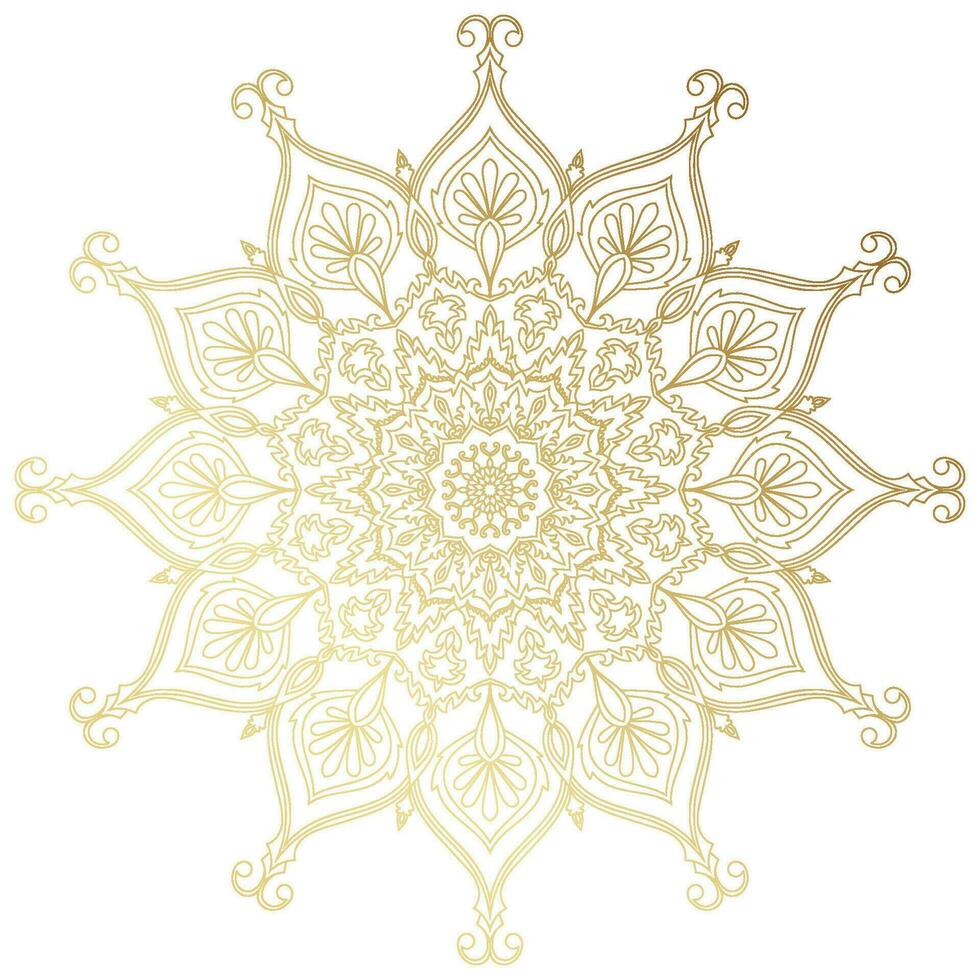 oro degradado mandala componentes de un alfombra modelo usado a Decorar libro cubre vector