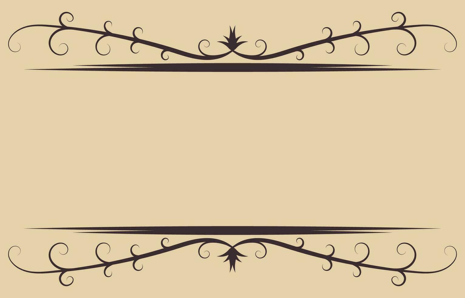 Brown vintage lines for decorating text on greeting cards. vector