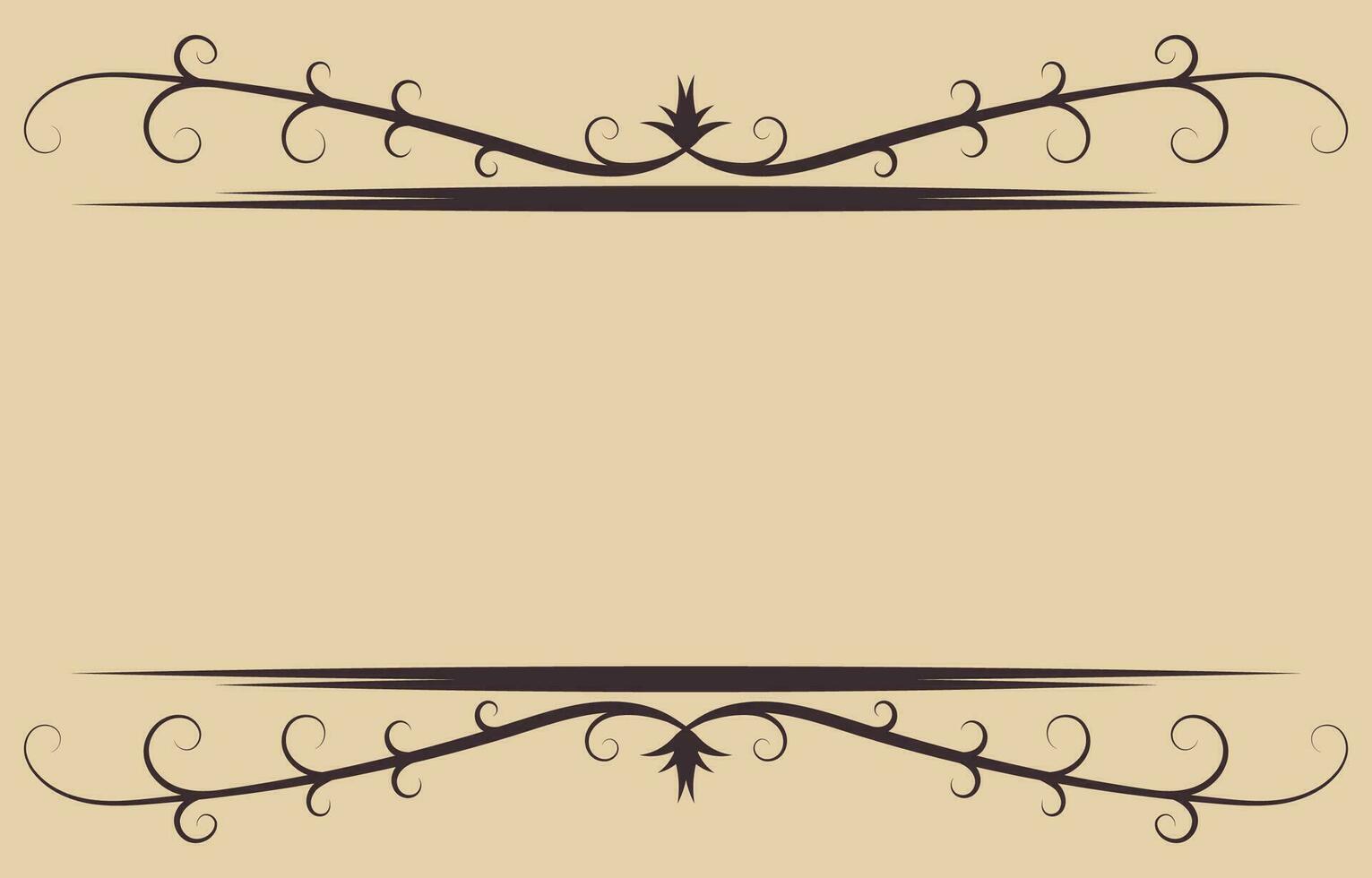 Brown vintage lines for decorating text on greeting cards. vector