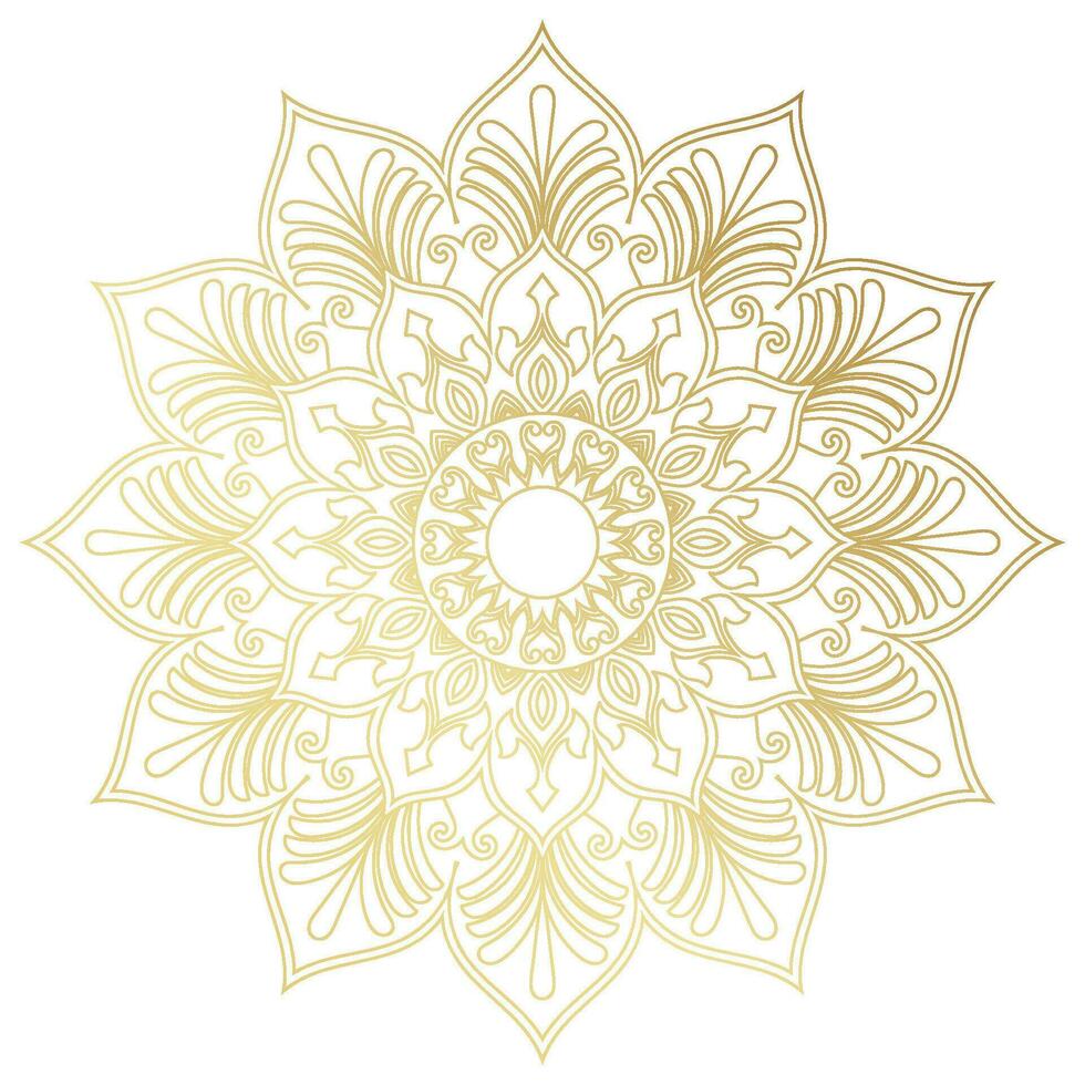 gold gradient mandala Components of a carpet pattern used to decorate book covers. vector
