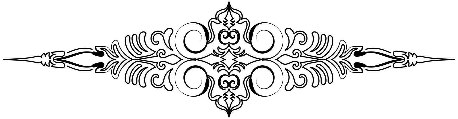 Flower border decorative design element Wedding banners, frames, labels, black lines on white. vector