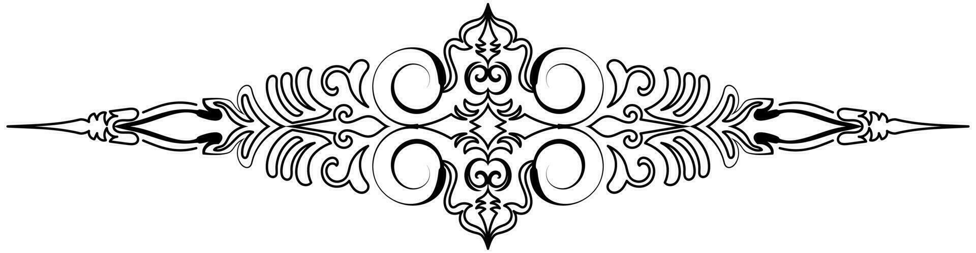 Flower border decorative design element Wedding banners, frames, labels, black lines on white. vector