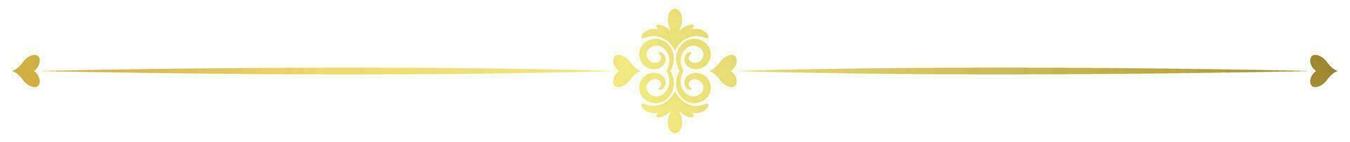 Golden vintage lines with heart shape on white background for greeting card message decoration. wedding card vector