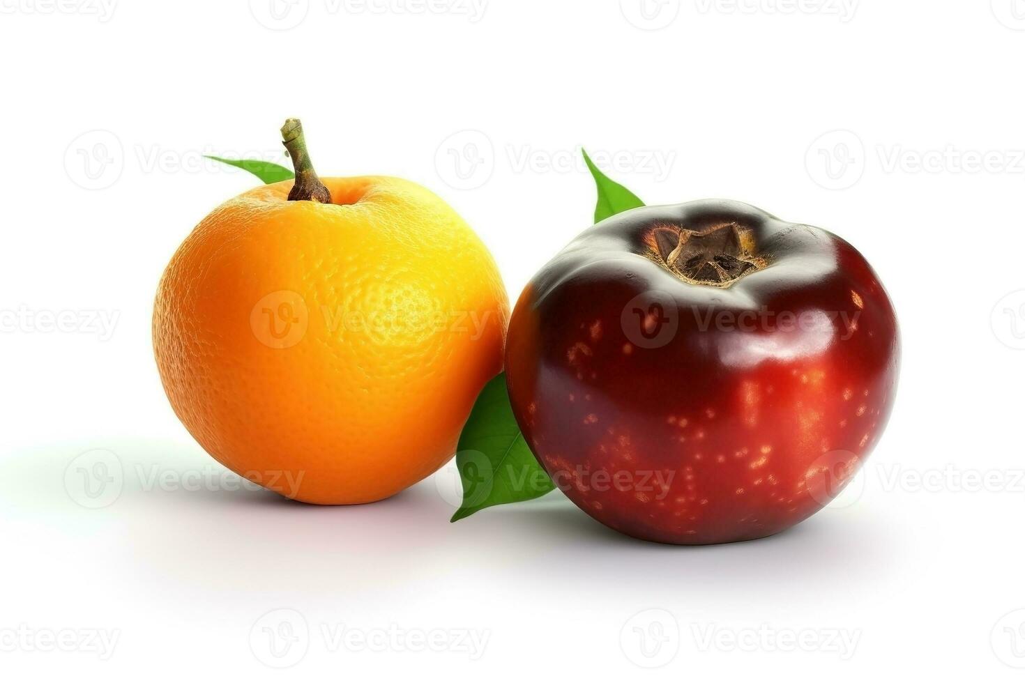 AI generated Fresh fruits on white background. Healthy food concept photo