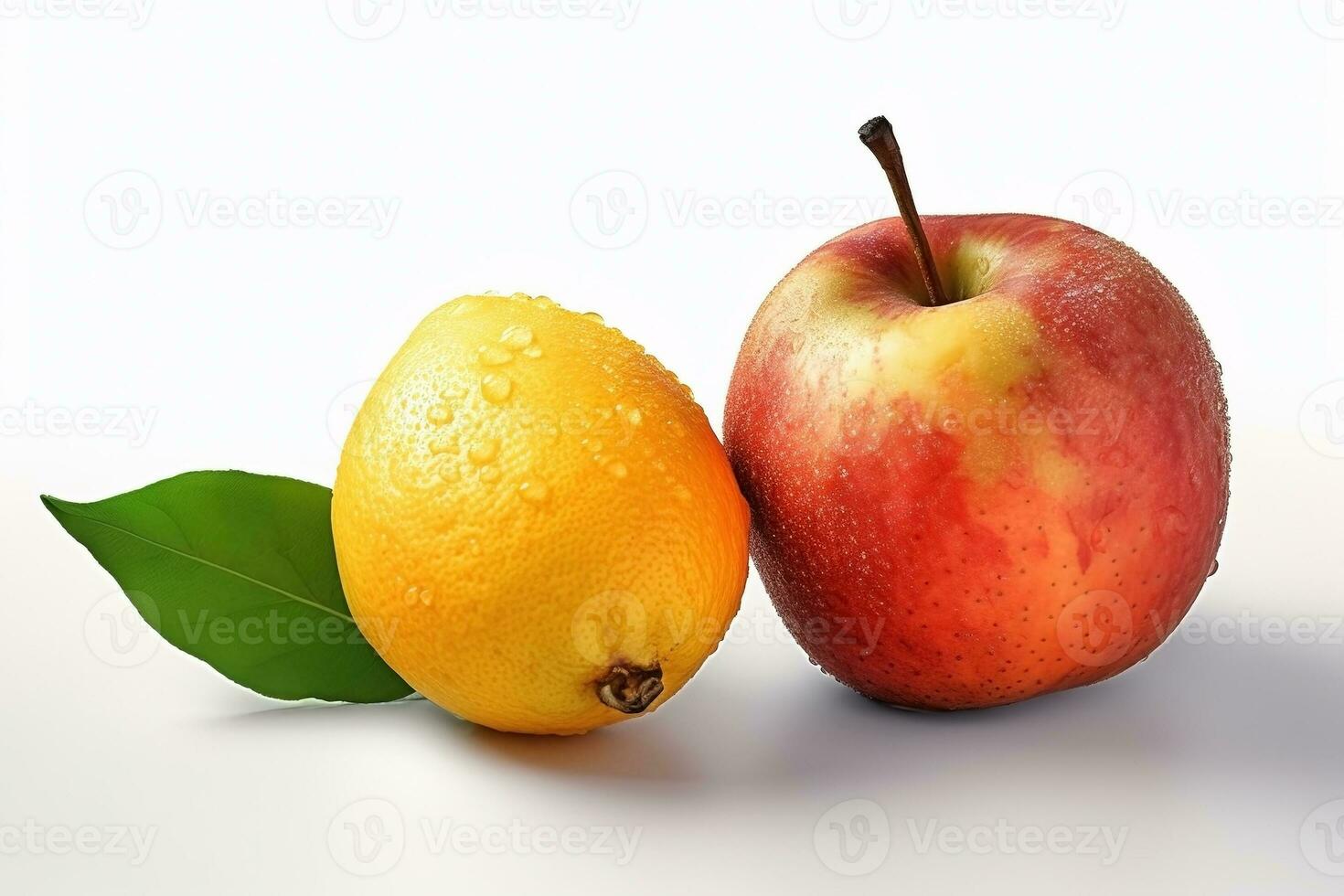 AI generated Fresh fruits on white background. Healthy food concept photo