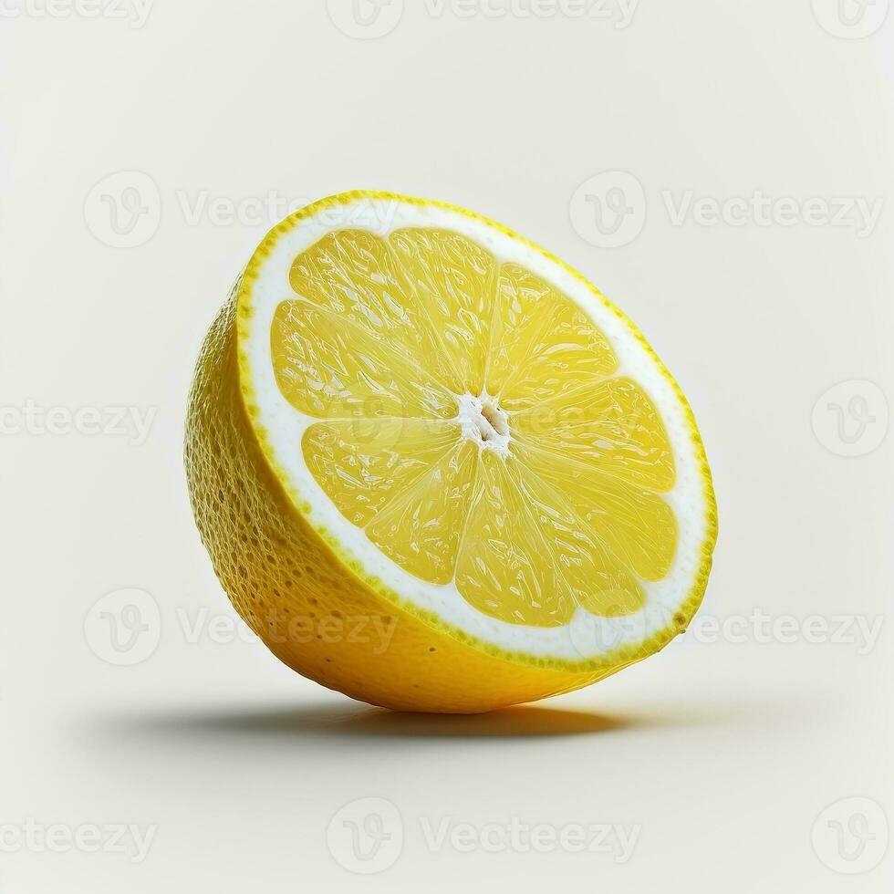 AI generated Lemon on white background. Fresh fruits. Healthy food concept photo