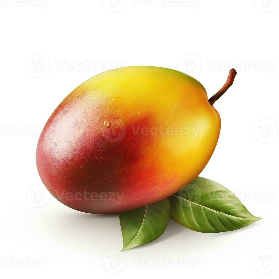 AI generated Mango on white background. Fresh fruits. Healthy food concept photo