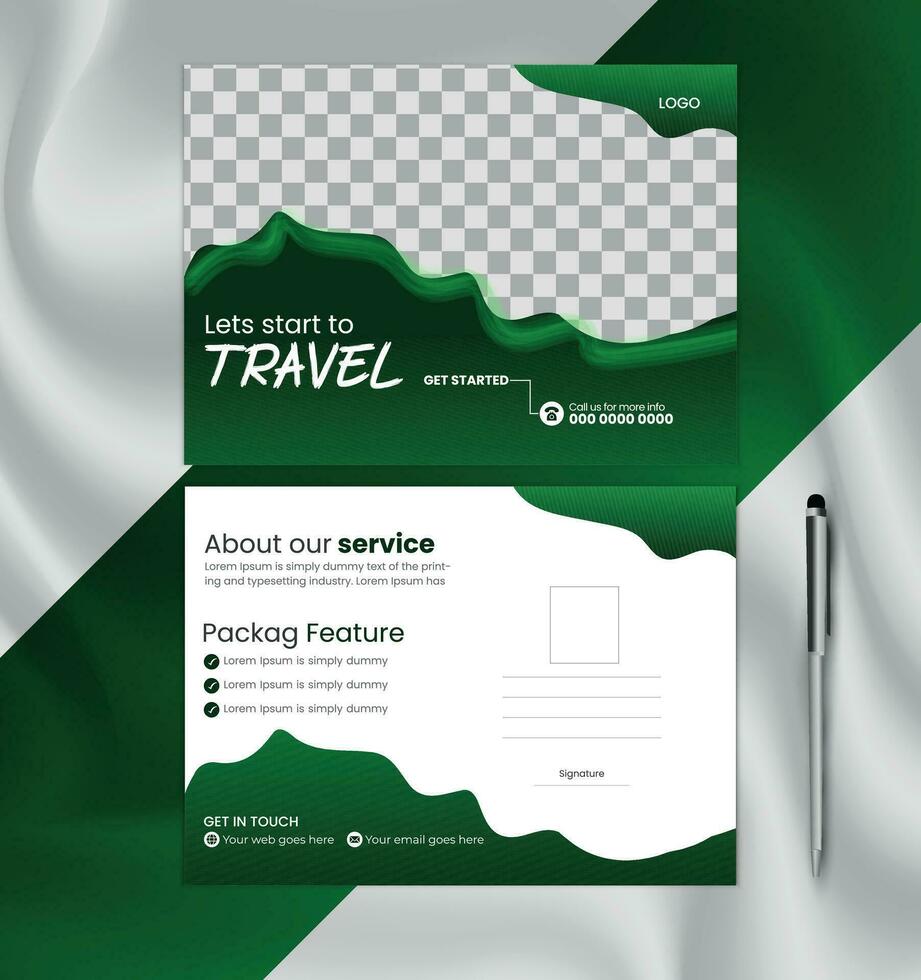 Modern Travel Post Card Design Template vector