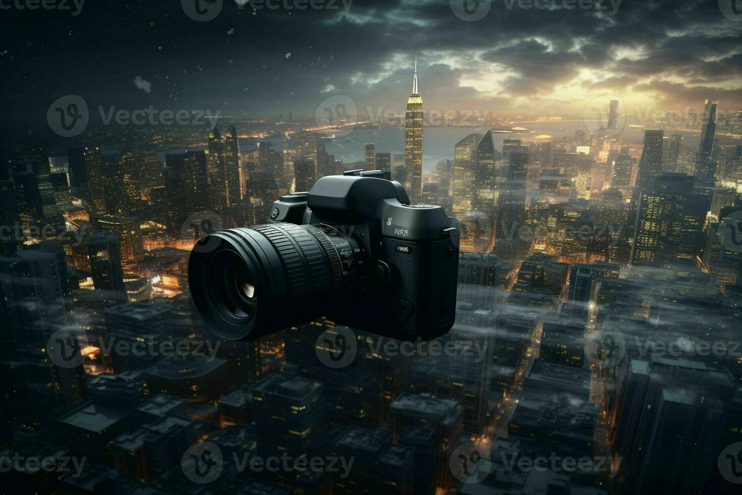 AI generated A photographer capturing mesmerizing cityscapes photo