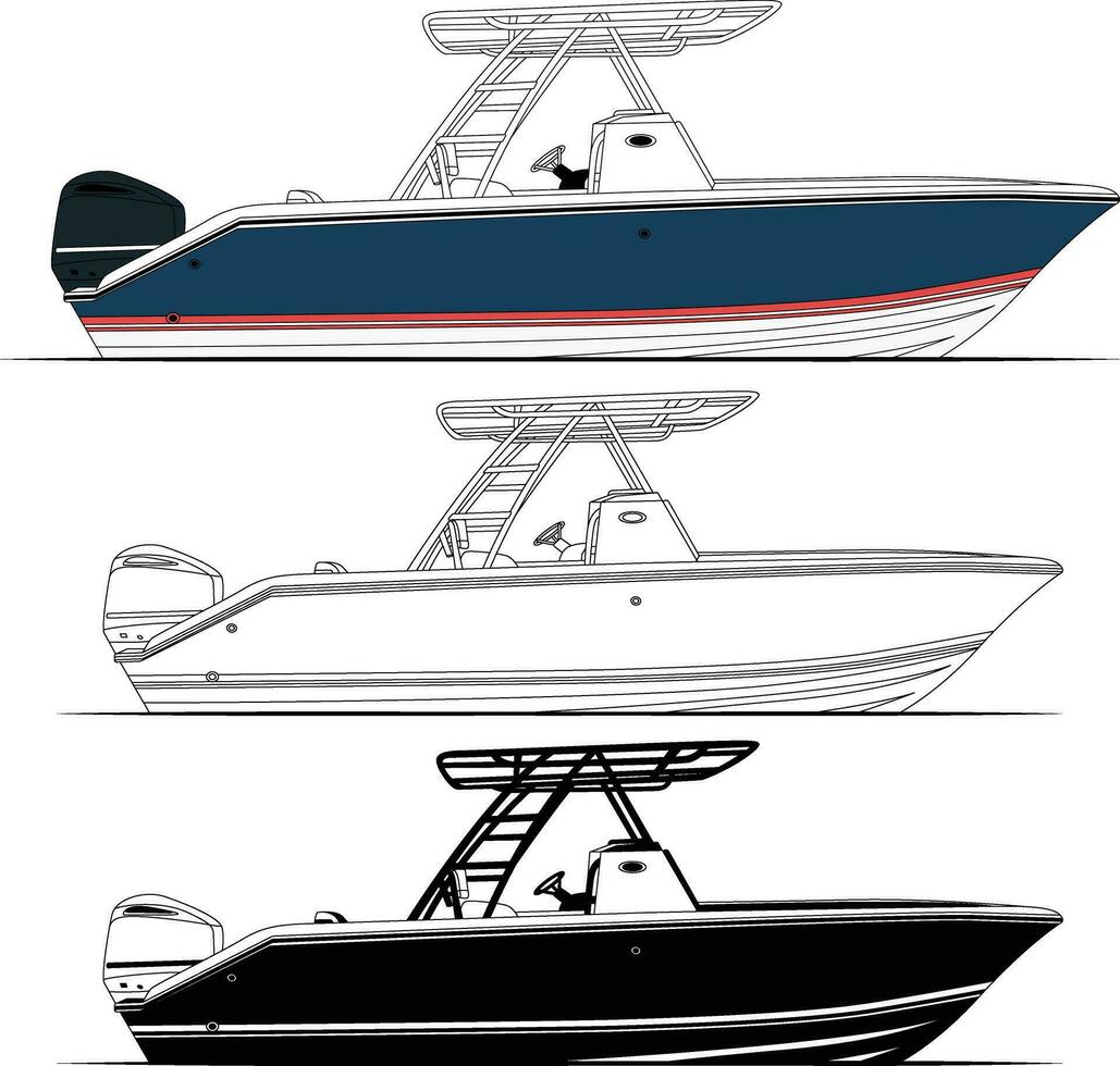 High quality Fishing boat vector for Sea Which is printable on various materials.